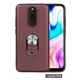 For Xiaomi Redmi 8  360 Rotary Multifunctional Stent PC+TPU Case with Magnetic Invisible Holder(Jujube Red)