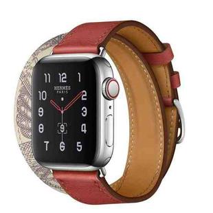 For Apple Watch 3 / 2 / 1 Generation 42mm Universal Silk Screen Printing Double-loop Watch Band(Red)