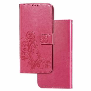 For Xiaomi Redmi Note 8T Lucky Clover Pressed Flowers Pattern Leather Case with Holder & Card Slots & Wallet & Hand Strap(Rose)