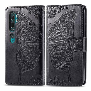 For Xiaomi Mi CC9 Pro / Note 10 / Note 10 Pro Butterfly Love Flower Embossed Horizontal Flip Leather Case with Bracket Lanyard Card Slot Wallet(Black)