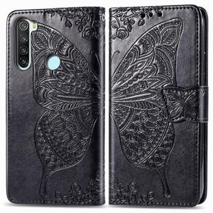 For Xiaomi Redmi Note 8T Butterfly Love Flower Embossed Horizontal Flip Leather Case with Bracket Lanyard Card Slot Wallet(Black)