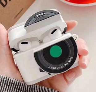 For Apple AirPods Pro Instant Camera Style Bluetooth Headphone Protective Case(White)