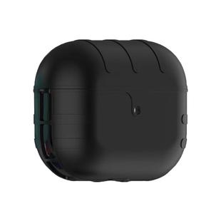 For Apple AirPods Pro Cat Texture Bluetooth Headphone PC Spray Oil Feel TPU Protective Case(Black)