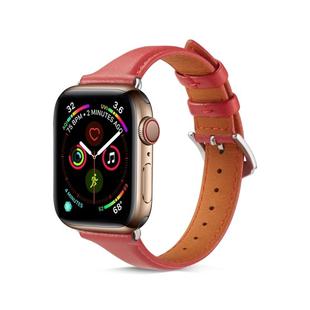 For Apple Watch 3 / 2 / 1 Generations 42mm Universal Thin Leather Watch Band(Red)