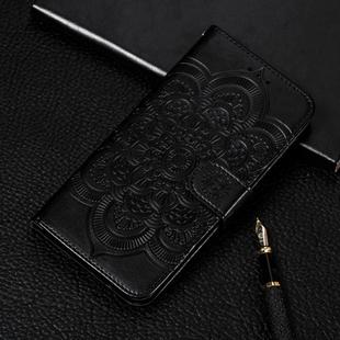 For Nokia 7.2 Mandala Embossing Pattern Horizontal Flip Leather Case with Holder & Card Slots & Wallet & Photo Frame & Lanyard(Black)