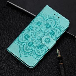 For Nokia 7.2 Mandala Embossing Pattern Horizontal Flip Leather Case with Holder & Card Slots & Wallet & Photo Frame & Lanyard(Green)