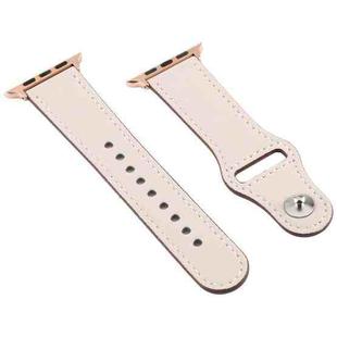 For Apple Watch 3 / 2 / 1 Generation 42mm Universal Buckle Leather Strap(Ivory white)
