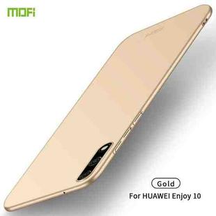 For Huawei Enjoy 10 MOFI Frosted PC Ultra-thin Hard Case(Gold)