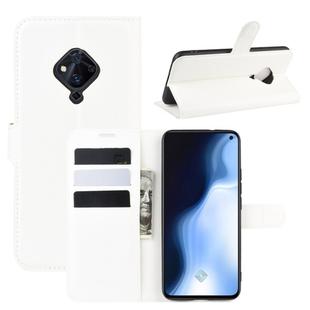 For Vivo S5 Litchi Texture Horizontal Flip Protective Case with Holder & Card Slots & Wallet(White)