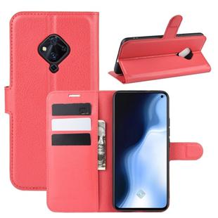 For Vivo S5 Litchi Texture Horizontal Flip Protective Case with Holder & Card Slots & Wallet(Red)