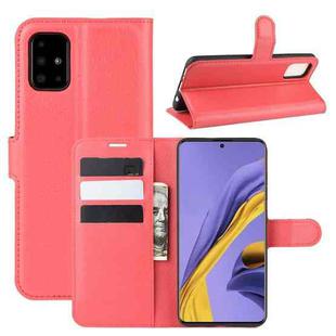 For Galaxy A51 (4G) Litchi Texture Horizontal Flip Protective Case with Holder & Card Slots & Wallet(Red)