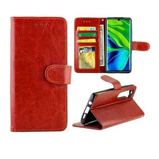 For Xiaomi Note10/CC9 Pro Crazy Horse Texture Leather Horizontal Flip Protective Case with Holder & Card Slots & Wallet & Photo Frame(Brown)