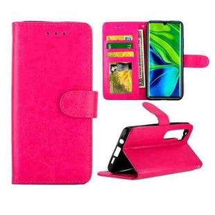 For Xiaomi Note10/CC9 Pro Crazy Horse Texture Leather Horizontal Flip Protective Case with Holder & Card Slots & Wallet & Photo Frame(Magenta)