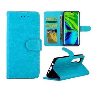 For Xiaomi Note10/CC9 Pro Crazy Horse Texture Leather Horizontal Flip Protective Case with Holder & Card Slots & Wallet & Photo Frame(Baby Blue)