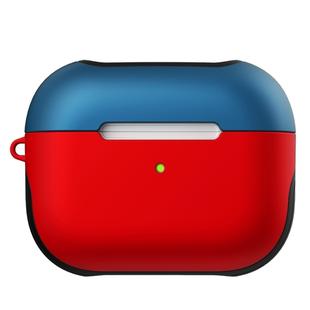 For Apple AirPods Pro Glossy PC Bluetooth Headphone Protective Case(Blue + Red)