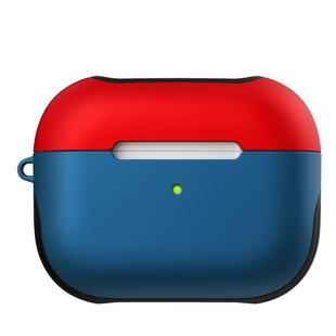 For Apple AirPods Pro Glossy PC Bluetooth Headphone Protective Case(Red + Blue)