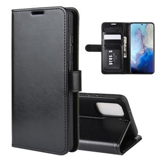 For Galaxy S20 R64 Texture Single Horizontal Flip Protective Case with Holder & Card Slots & Wallet& Photo Frame(Black)