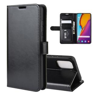 For Galaxy S20+ R64 Texture Single Horizontal Flip Protective Case with Holder & Card Slots & Wallet& Photo Frame(Black)
