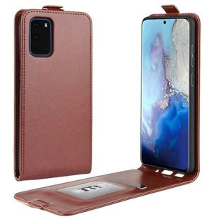 For Galaxy S20 R64 Texture Single Vertical Flip Leather Protective Case with Card Slots & Photo Frame(Brown)