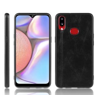 For Galaxy A10s Shockproof Sewing Cow Pattern Skin PC + PU + TPU Case(Black)