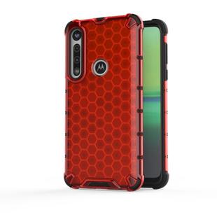 For Motorola Moto G8 Plus Shockproof Honeycomb PC + TPU Case(Red)