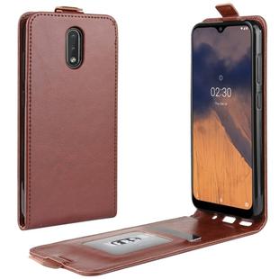 For Nokia 2.3  R64 Texture Single Vertical Flip Leather Protective Case with Card Slots & Photo Frame(Brown)