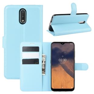 For Nokia 2.3  Litchi Texture Horizontal Flip Protective Case with Holder & Card Slots & Wallet(Blue)