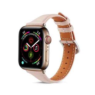 For Apple Watch 3 / 2 / 1 Generations 38mm Universal Thin Leather Strap(Pink)