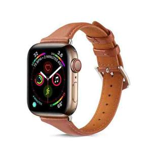 For Apple Watch 3 / 2 / 1 Generations 38mm Universal Thin Leather Strap(Brown)