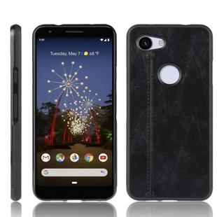 For Google Pixel 3a XL Shockproof Sewing Cow Pattern Skin PC + PU + TPU Case(Black)