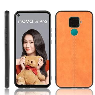 For Huawei Nova 5i Pro / Nova 5z Shockproof Sewing Cow Pattern Skin PC + PU + TPU Case(Orange)