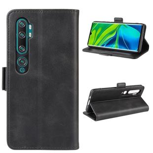 For Xiaomi Mi Note 10 Pro Double Buckle Crazy Horse Business Mobile Phone Holster with Card Wallet Bracket Function(Black)