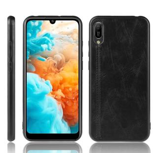 For Huawei Y6 Pro 2019 Shockproof Sewing Cow Pattern Skin PC + PU + TPU Case(Black)