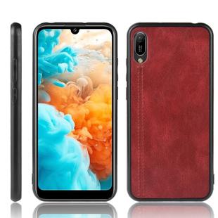 For Huawei Y6 Pro 2019 Shockproof Sewing Cow Pattern Skin PC + PU + TPU Case(Red)