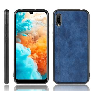 For Huawei Y6 Pro 2019 Shockproof Sewing Cow Pattern Skin PC + PU + TPU Case(Blue)