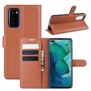 For Huawei Honor V30/V30 Pro Litchi Texture Horizontal Flip Protective Case with Holder & Card Slots & Wallet(Brown)