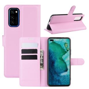 For Huawei Honor V30/V30 Pro Litchi Texture Horizontal Flip Protective Case with Holder & Card Slots & Wallet(Pink)