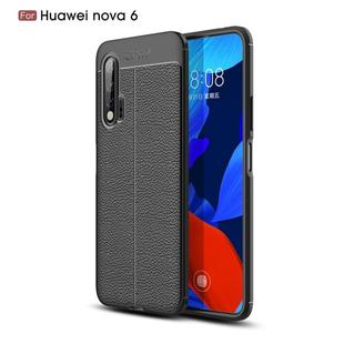 For Huawei Nova 6 Litchi Texture TPU Shockproof Case(Black)