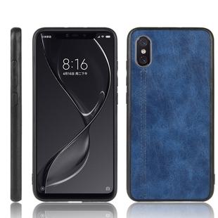 For Xiaomi Mi 8 Pro Shockproof Sewing Cow Pattern Skin PC + PU + TPU Case(Blue)