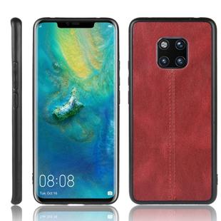 For Huawei Mate 20 Pro Shockproof Sewing Cow Pattern Skin PC + PU + TPU Case(Red)