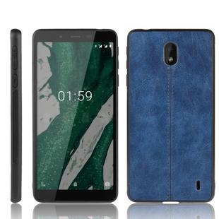 For Nokia 1 Plus Shockproof Sewing Cow Pattern Skin PC + PU + TPU Case(Blue)