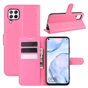 For Huawei Nova 6 SE Litchi Texture Horizontal Flip Protective Case with Holder & Card Slots & Wallet(Rose Red)