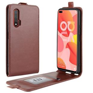 For Huawei Nova 6 5G R64 Texture Single Vertical Flip Leather Protective Case with Card Slots & Photo Frame(Brown)