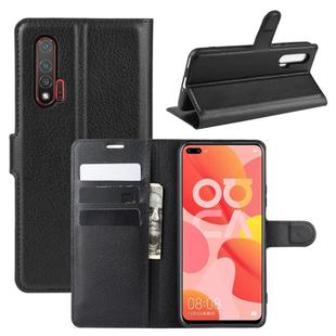 For Huawei Nova 6 5G Litchi Texture Horizontal Flip Protective Case with Holder & Card Slots & Wallet(Black)