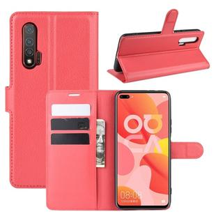 For Huawei Nova 6 5G Litchi Texture Horizontal Flip Protective Case with Holder & Card Slots & Wallet(Red)