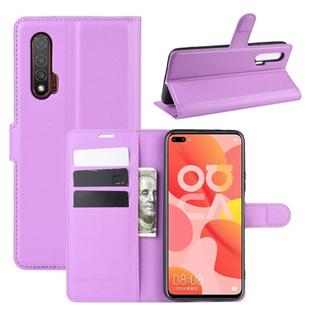 For Huawei Nova 6 5G Litchi Texture Horizontal Flip Protective Case with Holder & Card Slots & Wallet(Purple)