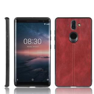 For Nokia 8 Sirocco Shockproof Sewing Cow Pattern Skin PC + PU + TPU Case(Red)