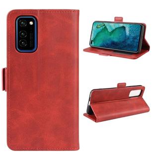 For Huawei Honor V30 / Honor V30 Pro Double Buckle Crazy Horse Business Mobile Phone Holster with Card Wallet Bracket Function(Red)