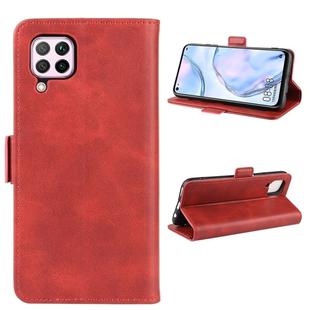 For Huawei Nova 6 SE Double Buckle Crazy Horse Business Mobile Phone Holster with Card Wallet Bracket Function(Red)