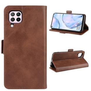For Huawei Nova 6 SE Double Buckle Crazy Horse Business Mobile Phone Holster with Card Wallet Bracket Function(Brown)